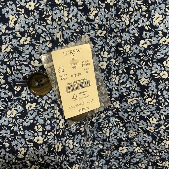 J.Crew Blue Quilted Jacket Size 8 - Picture 9 of 13